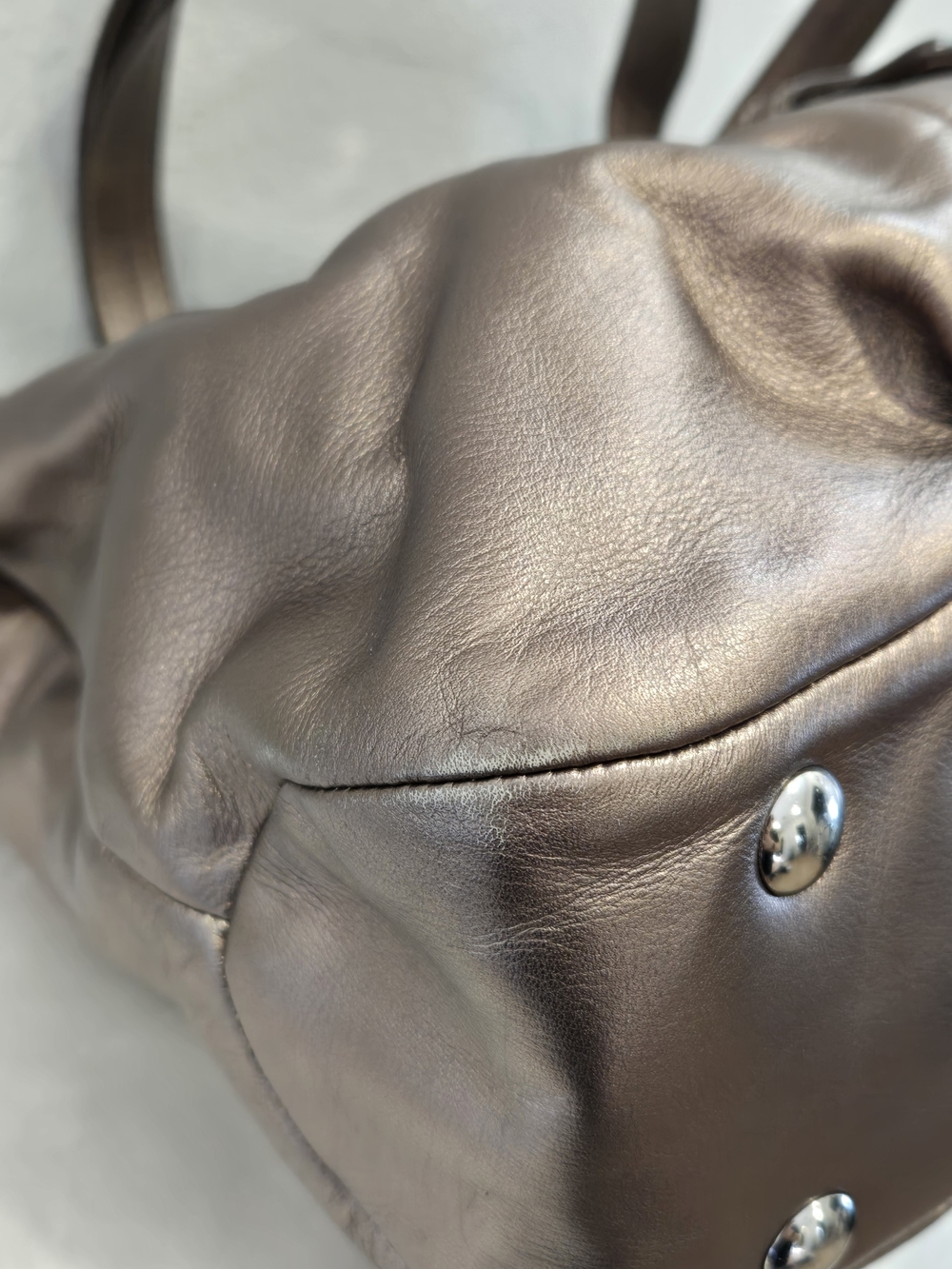 Coach Bronze Metallic Leather Shoulder Bag EUC - Picture 9 of 16